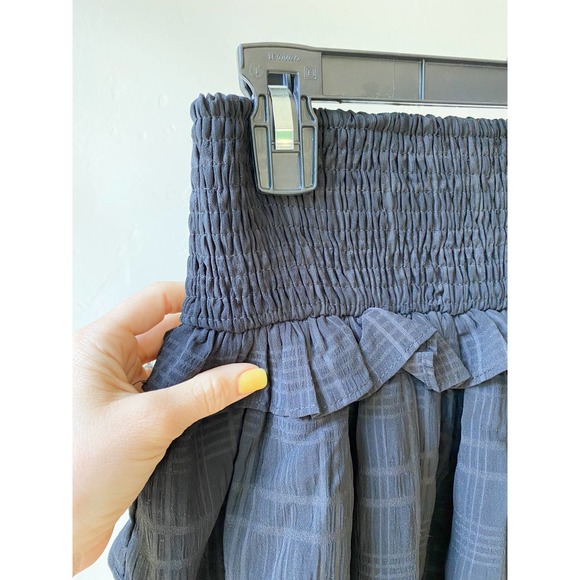 THE IMPECCABLE PIG Women's Black/Gray Plaid Ruffle Tiered Mini Skirt size M NWT - Picture 5 of 10